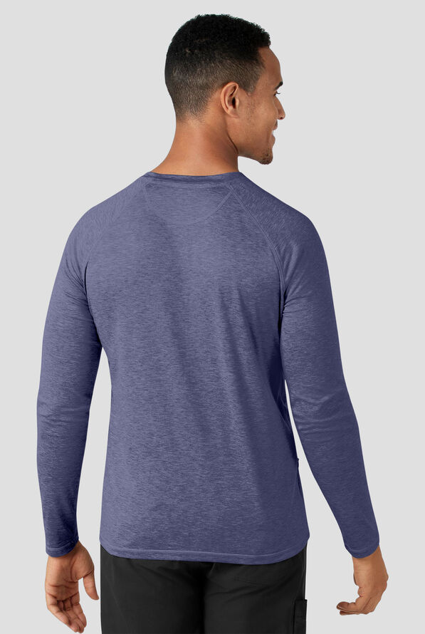 Carhartt Men's Force 1-Pocket Raglan Sleeve Crew Neck Heathered Underscrub - Navy Heather - 4