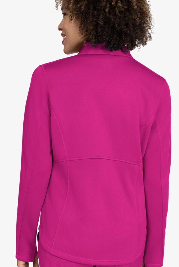 Zavate Ava Therese Megan Women's 2-Pocket Fleece Scrub Jacket - Razzmatazz - 4