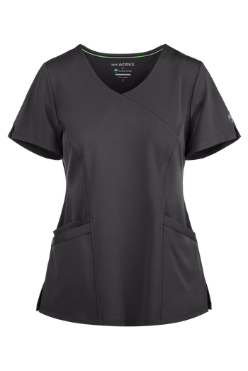 Blusa m&eacute;dica HH Works by Healing Hands Madison estilo cruzado con 4 bolsillos para mujer