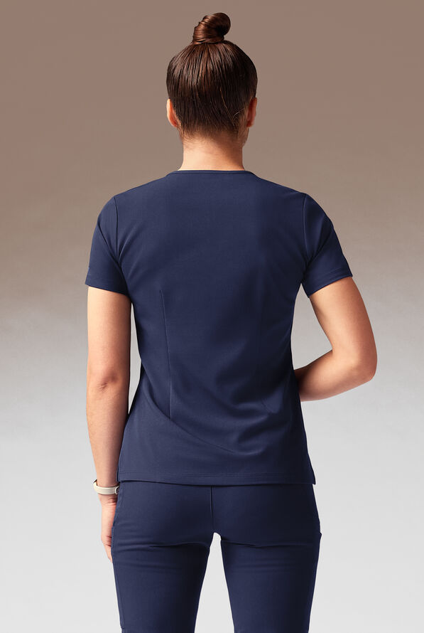 Blusa médica Hypothesis Meta-Base con cuello en V y 1 bolsillo para mujer - Navy - 5