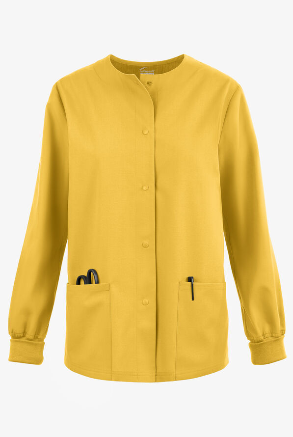 Butter-Soft Originals Women's 3-Pocket Warm-up Scrub Jacket - Warm Sun - 1