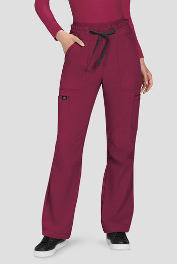 koi Solis Freda Women's 8-Pocket STRETCH Rib-Knit Double Waist Straight Leg Cargo Scrub Pant