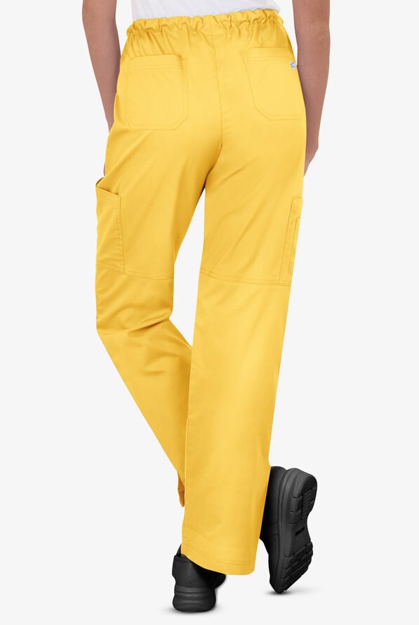 Butter-Soft STRETCH Women's 10-Pocket Drawstring Scrub Pants - Petite - Pineapple - 3