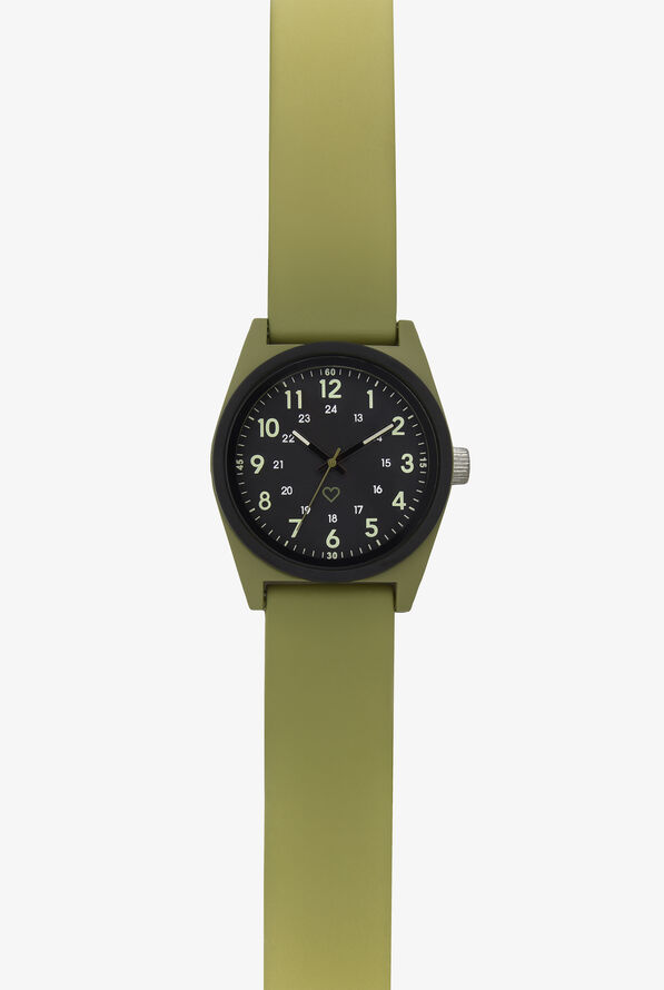 Nurse Mates Olive Ombre Unisex Silicone Strap Watch - null - 1