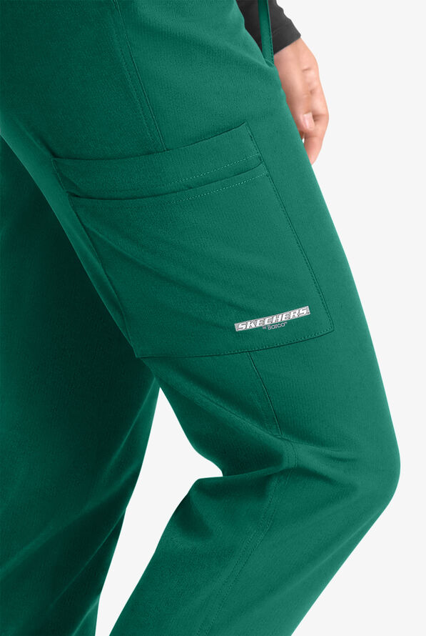 Skechers by Barco Theory Women's 4-Pocket STRETCH Cargo Jogger Scrub Pants - Hunter - 2