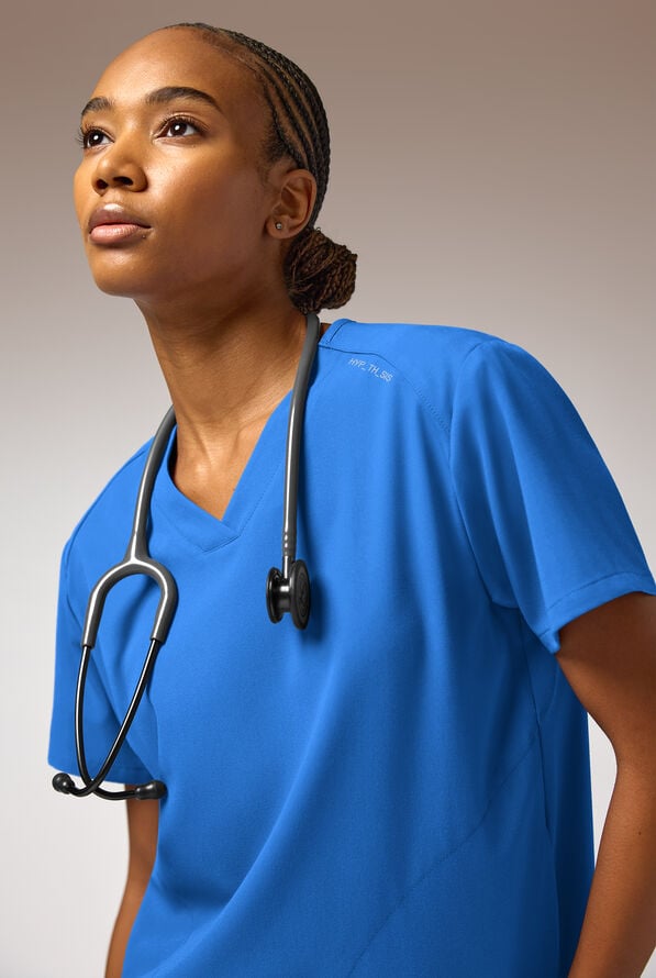 Blusa m&eacute;dica Hypothesis STRETCH estilo t&uacute;nica con 2 bolsillos para mujer - Royal - 9
