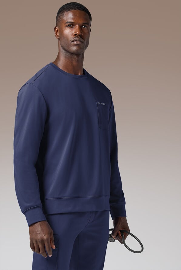 Hypothesis Omni Base Men's Knit Crew Neck Scrub Pullover - Navy - 1