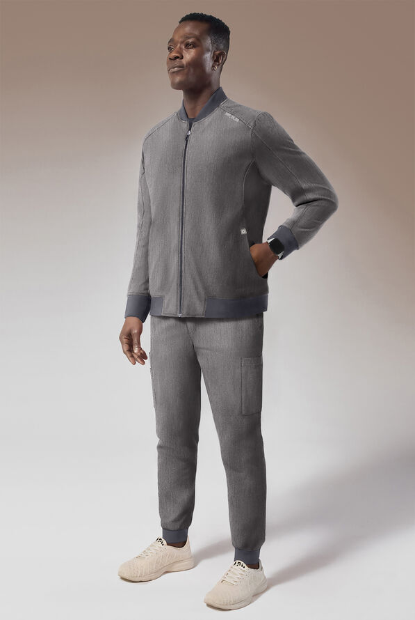 Hypothesis Omni Men's 3-Pocket Zip Front Scrub Jacket - Graphite - 3