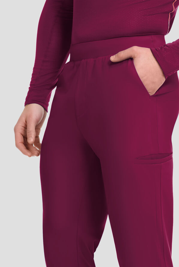 Pantal&oacute;n m&eacute;dico Infinity PURSUIT STRETCH estilo jogger con cord&oacute;n y 5 bolsillos para hombre - Wine - 5