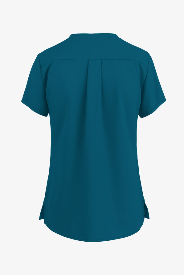 Med Couture Insight Women's 3-Pocket V-Neck Scrub Top - Caribbean Blue - 3