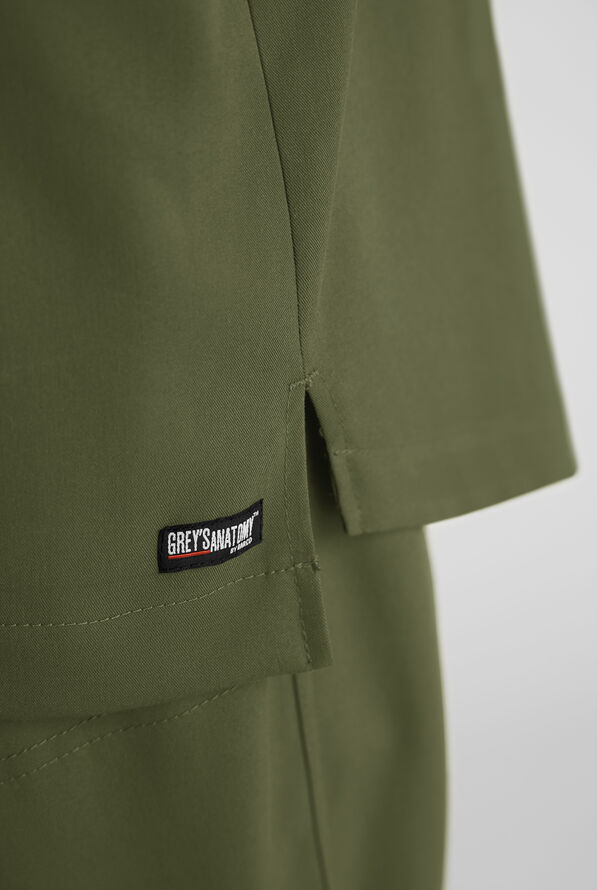 Camisa m&eacute;dica Grey's Anatomy&trade; by Barco Emerge Rhodes STRETCH estilo Henley con cuello redondo y 1 bolsillo para hombre - Olive - 6