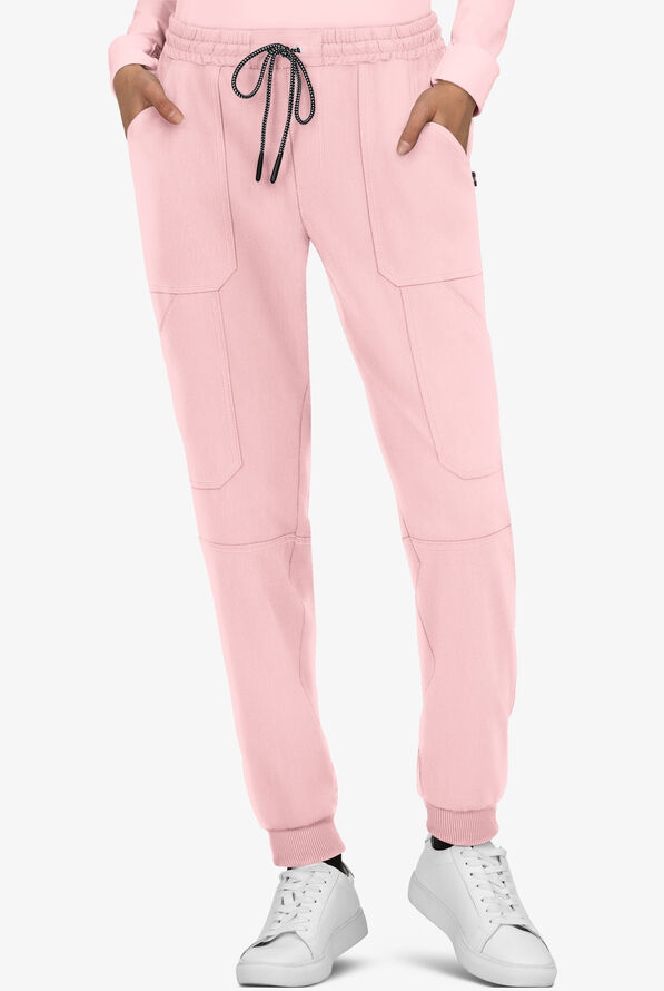 koi Next Gen Good Vibe Women's 7-Pocket STRETCH Jogger Scrub Pants - Pink Dream - 1