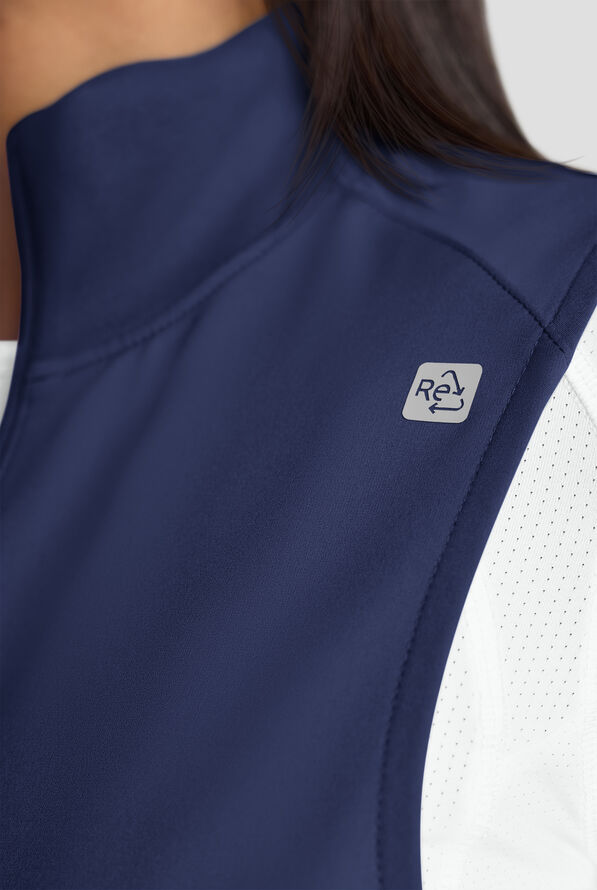 ReSurge Ebro Women's 6-Pocket Zip Front Stand Scrub Vest - Navy - 5