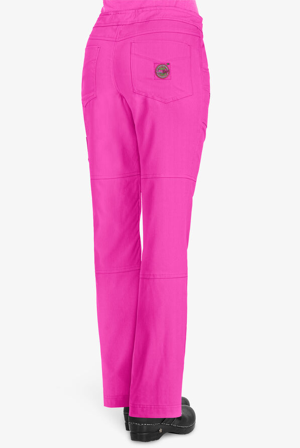 koi Lite™ Peace Women's 6-Pocket Drawstring Scrub Pants - Hibiscus Pink - 2