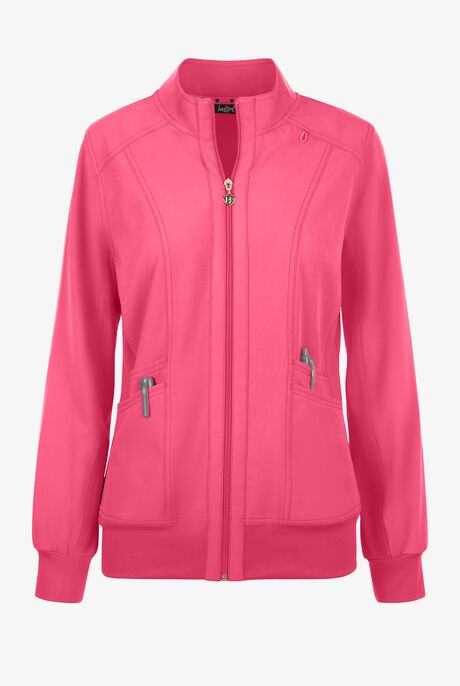 heartsoul Break On Through Women's 4-Pocket STRETCH Stand Up Collar Zip Front Scrub Jacket