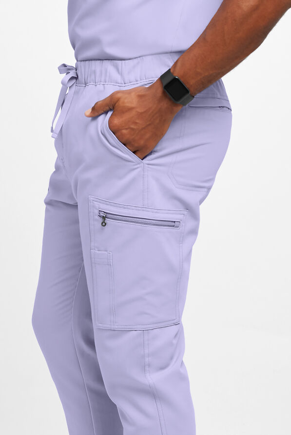 Movement by Butter-Soft Epsilon Men’s Slim 8-Pocket Stretch Cargo Scrub Pants - Grape Haze - 2