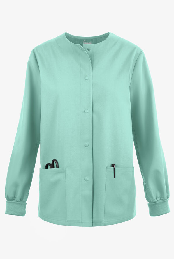 Butter-Soft Originals Women's 3-Pocket Warm-up Scrub Jacket - Water Mint - 1