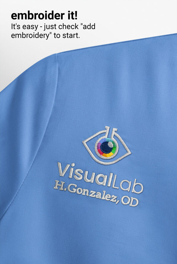 Butter-Soft STRETCH Women&rsquo;s Cotton-Rich V-Neck Knit Underscrub - Ceil Blue - 4