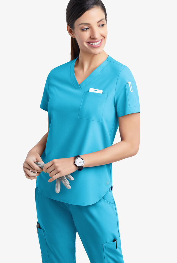 Easy STRETCH Chloe One VNeck TuckIn Top, Fashion Scrubs