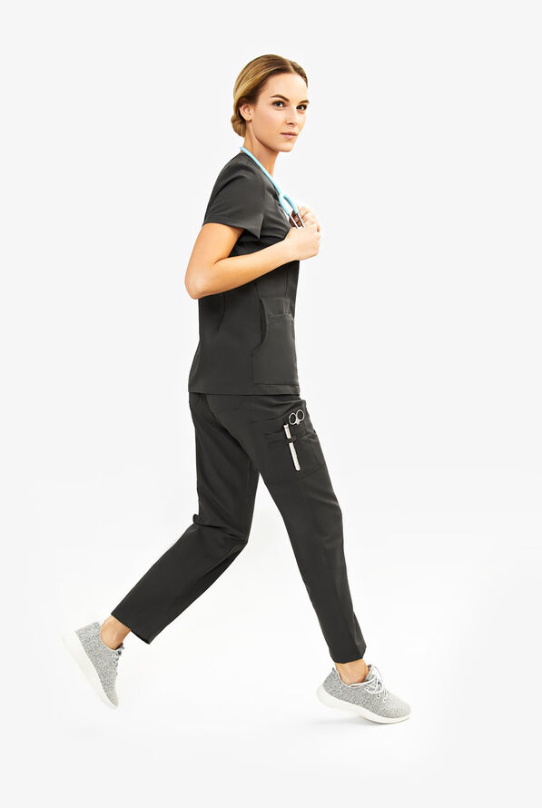 Pantal&oacute;n m&eacute;dico Keswi con cord&oacute;n interior y 9 bolsillos para mujer - Pewter - 2