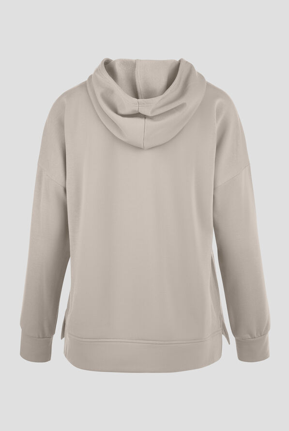 Wink Unwind Women's 1-Pocket STRETCH Fleece Hoodie Scrub Jacket - Birch - 2