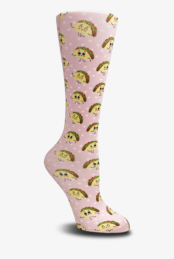 Cutieful Taco Bout Love Women's 10-18 mmHg Wide Light Compression Socks - null - 1