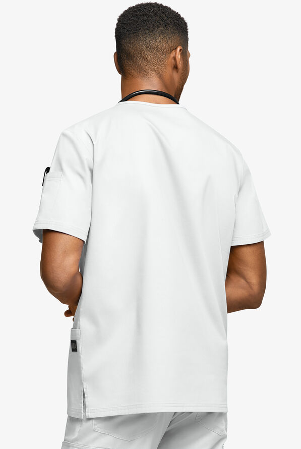 Camisa m&eacute;dica UA Butter-Soft STRETCH con cuello en V y 6 bolsillos para hombre - White - 4