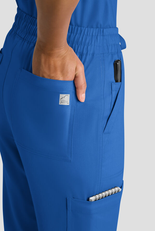 Pantalón médico Butter-Soft FLXTEK STRETCH estilo cargo con piernas rectas y 8 bolsillos para mujer - Royal - 4