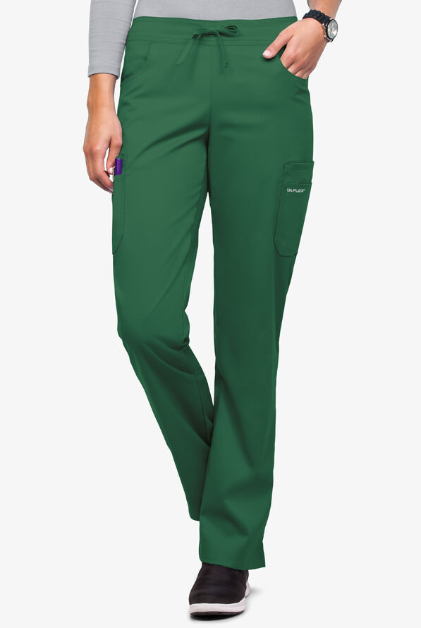Pantalón médico UA Flex2 STRETCH petite estilo cargo con 7 bolsillos para mujer - Hunter - 1