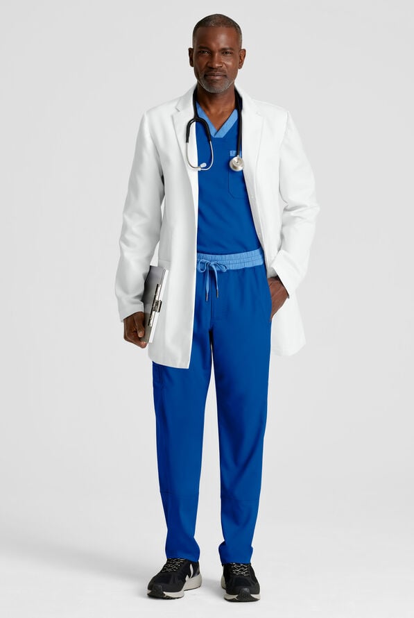 Grey's Anatomy by Barco Derek Men's  35" 6-Pocket Lab Coat - Long - White - 6