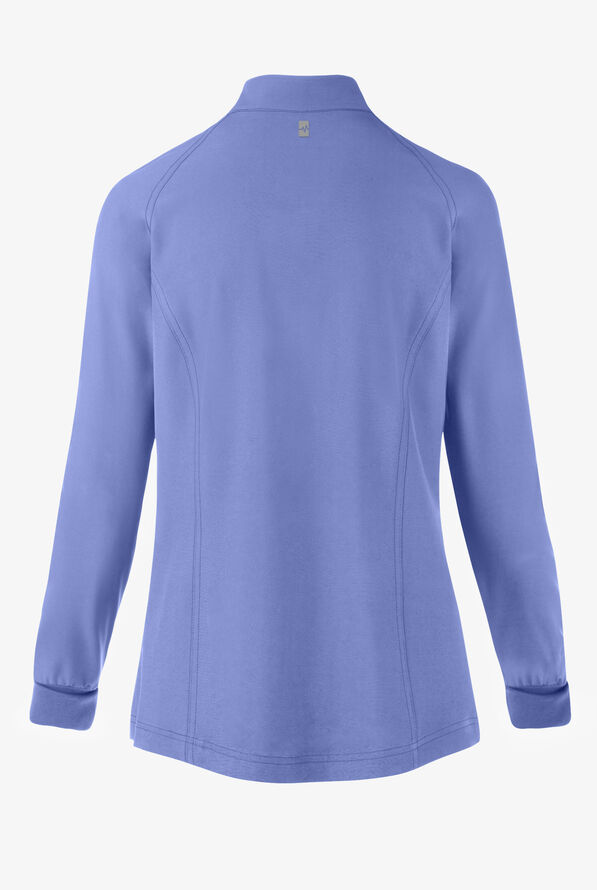Easy STRETCH Zadie Women's 4-Pocket Raglan Scrub Jacket - Ceil Blue - 3