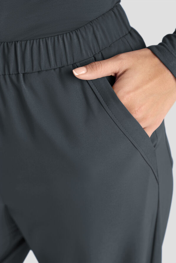 Easy STRETCH Hunter Women's 6-Pocket Relaxed Fit Wide Leg Scrub Pant - Petite - Pewter - 5