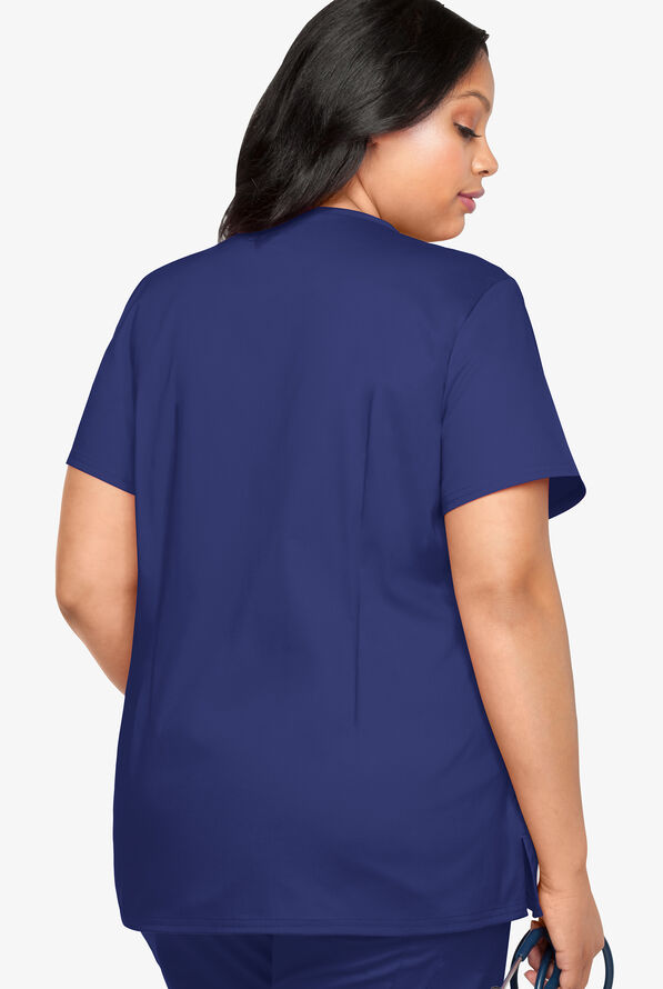 Butter-Soft STRETCH Women's 4-Pocket Plus Size V-Neck Scrub Top - Galaxy - 2