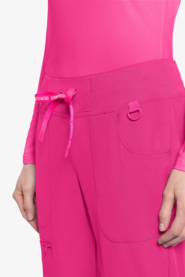 Med Couture Amp Women's 6-Pocket STRETCH Jogger Scrub Pant - Pink Power - 3