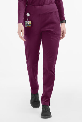 Butter-Soft STRETCH Women's 6-Pocket High Waisted Slim Leg Yoga Scrub Pants