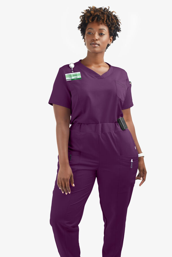 Pantal&oacute;n m&eacute;dico ReSurge by Butter-Soft estilo jogger con 8 bolsillos para mujer **Ligeramente IRREGULAR** - Eggplant - 5