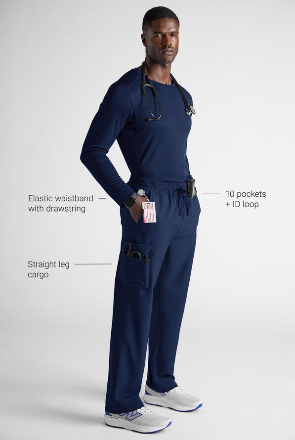 Easy STRETCH Men&rsquo;s 10-Pocket Scrub Pant - Navy - 2