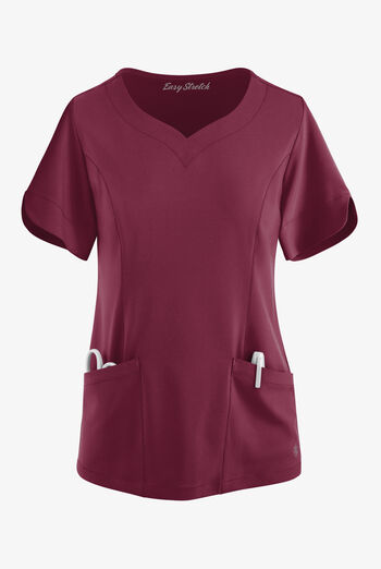 Easy STRETCH Aisha Women's 2-Pocket Sweetheart Neckline Scrub Top