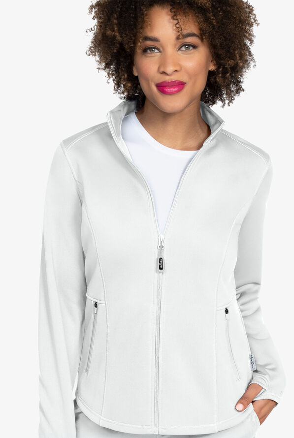 Chaqueta médica Zavate Ava Therese Megan de felpa con 2 bolsillos para mujer - White - 2