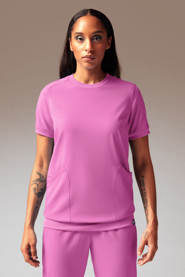 Blusa médica Hypothesis Kentica con cuello redondo y 4 bolsillos para mujer - Magneta - 1
