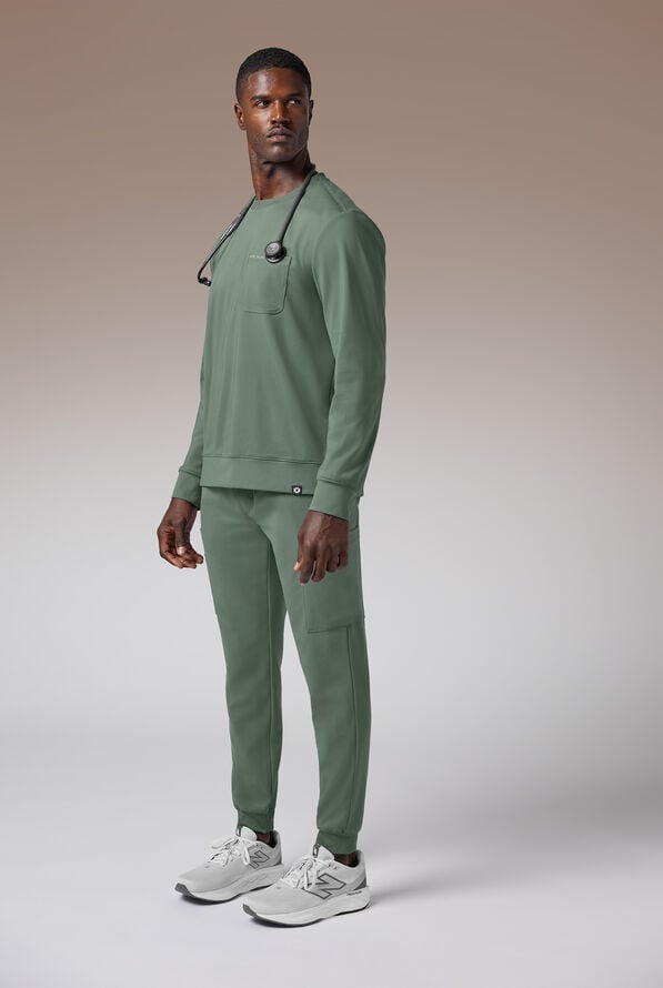 Hypothesis Omni Base Men's Knit Crew Neck Scrub Pullover - Mineral - 2