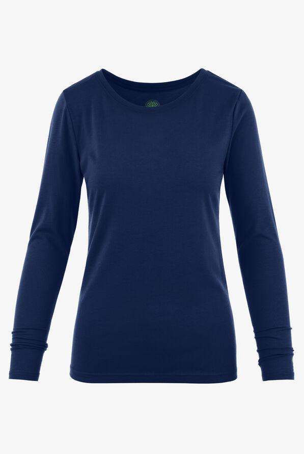 Healing Hands Melissa Women's STRETCH Long Sleeve Knit Underscrub - Navy - 1