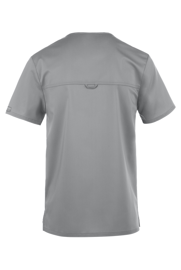 Cherokee Workwear Revolution Men's 1-Pocket STRETCH V-Neck Scrub Top - Grey - 2