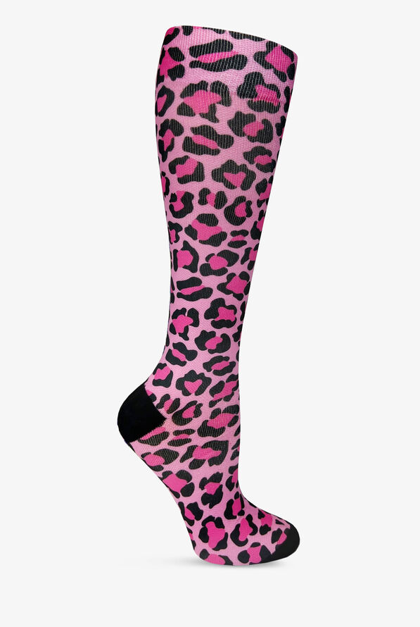 Prestige Leopard Hot Pink Women's 15-20 mmHg Moderate Compression Socks - null - 1