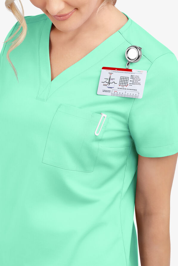 Blusa m&eacute;dica Butter-Soft STRETCH con cuello en V y 2 bolsillos para mujer - Jadelime - 5