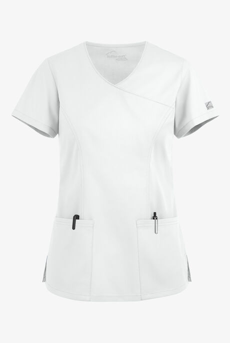 Butter-Soft STRETCH Women's 3-Pocket V-Neck Mock Wrap Scrub Top