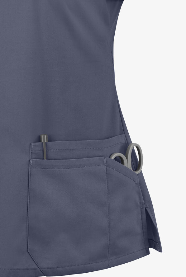 Dickies EDS Signature Women's 6-Pocket Contemporary Fit V-Neck Scrub Top - Pewter - 3
