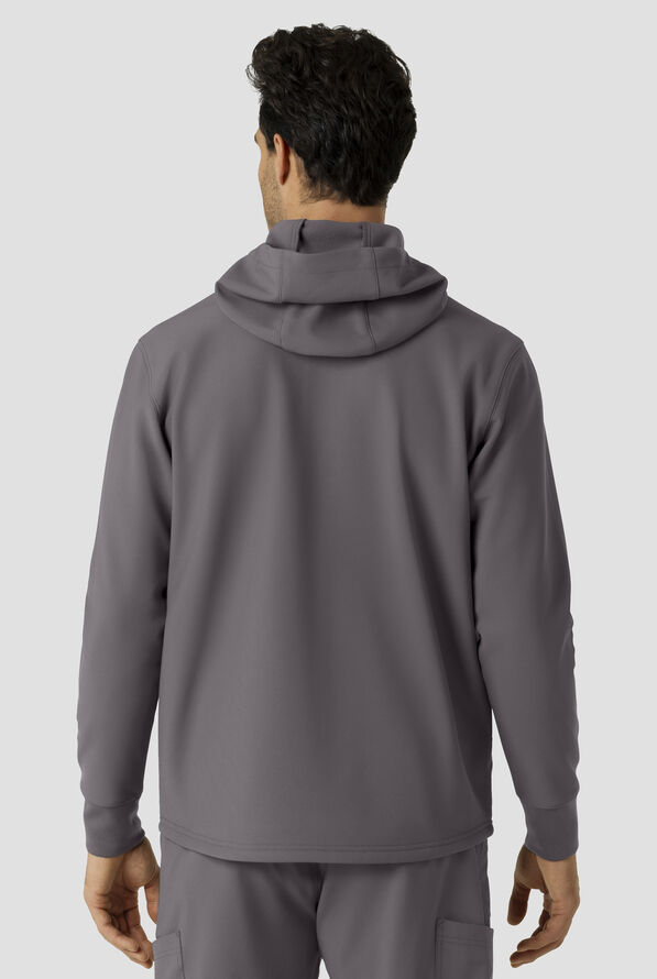 Carhartt Force Rugged Men's 3-Pocket Bonded Fleece Utility Zip Front Hoodie Scrub Jacket - Pewter - 6