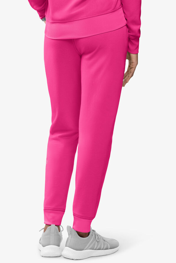 Pantalón médico Med Couture Amp Knit STRETCH estilo jogger con 2 bolsillos para mujer - Pink Power - 2