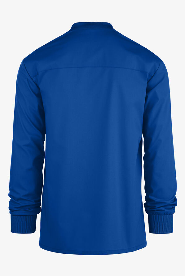 Cherokee Workwear Professionals Men's 3-Pocket STRETCH Snap Front Scrub Jacket - Royal - 2